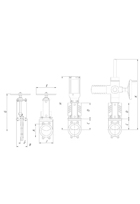 схема шиберная задвижка из нержавеющей стали